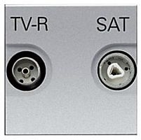 Розетка TV+R+SAT Звезда без рамки ABB Niessen Zenit 1-м. 2 мод. N2251.3 PL серебро картинка